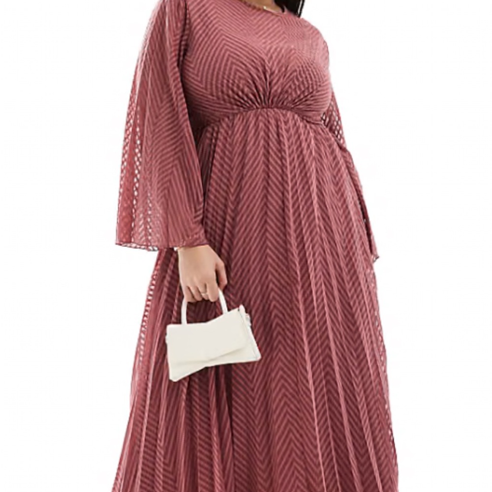 ASOS Rose-Mauve Long Sleeve Maxi Dress